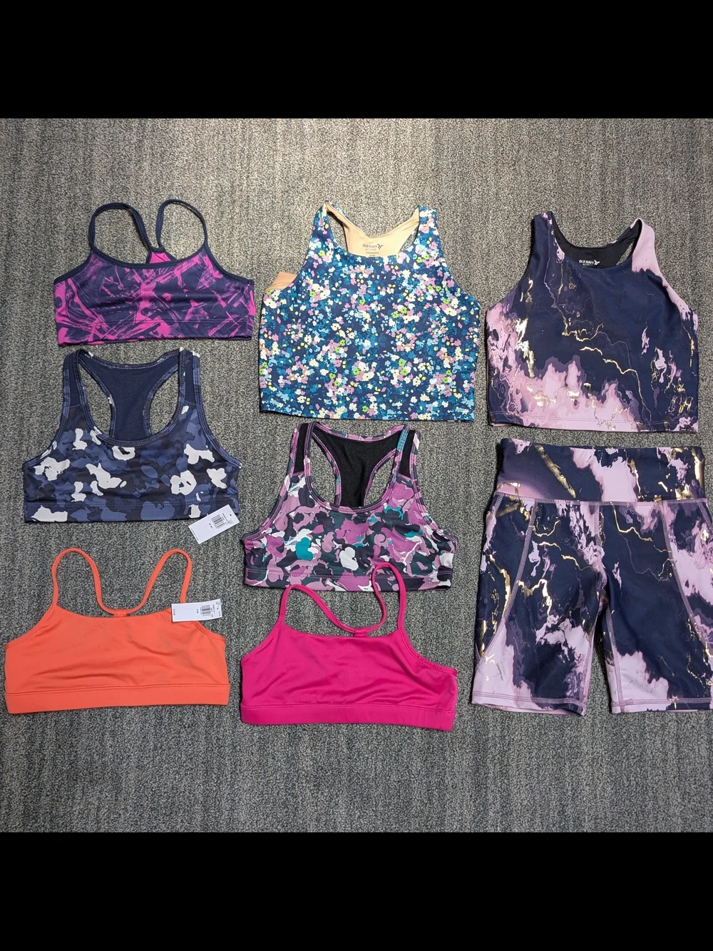 Old Navy Mixed Activewear Sports Bras & Shorts - Multi Color Sz Medium 8
